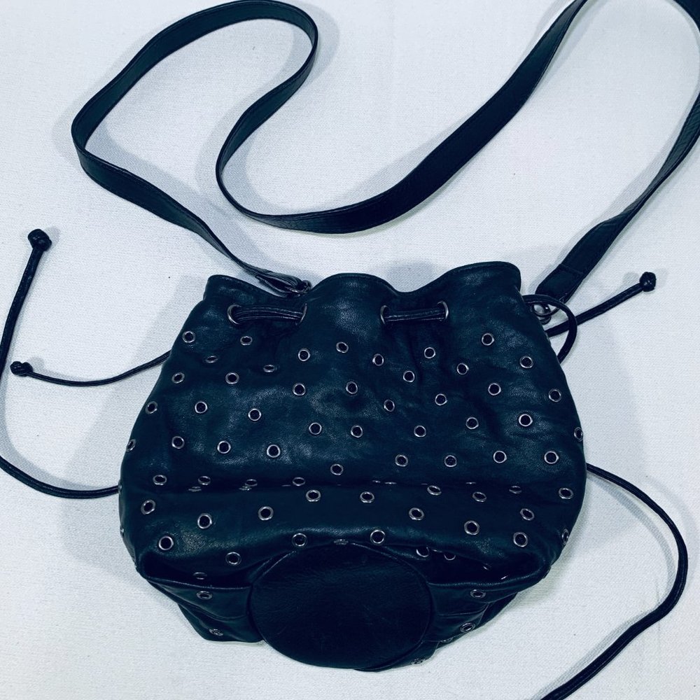 C C Skye Leather Drawstring Purse - image 4